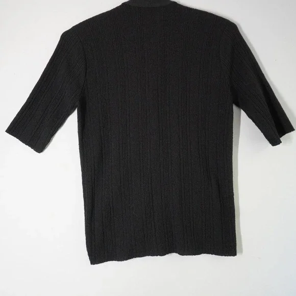 Vintage Bradley Ribbed‎ Knit Cardigan Sweater Women's Short Sleeve Buttons - Picture 6 of 8